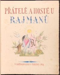 Kniha hostů, kteří navštěvovali knihařství - titulní list