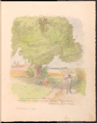 Obrázek z knihy hostů - rožďalovické panorama - autor Antonín Majer