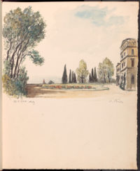 Obrázek z knihy hostů - zámek Mcely - autor Cyril Bouda